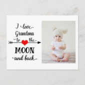 Carte Postale J'aime grand-mère à la lune et retour Photo (Devant)