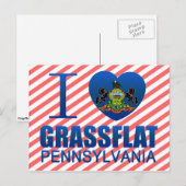 Carte Postale J'Aime Grassflat, PA (Devant / Derrière)