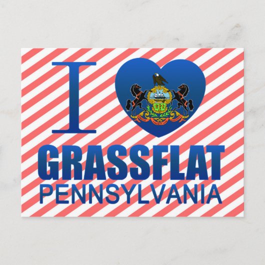 Carte Postale J'Aime Grassflat, PA (Devant)