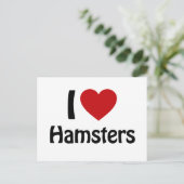 Carte Postale J'aime Hamsters (Debout devant)