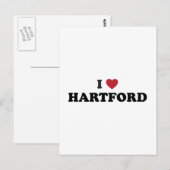 Carte Postale J'Aime Hartford Connecticut (Devant / Derrière)
