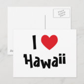 Carte Postale J'aime Hawaii (Devant / Derrière)
