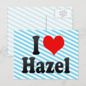 Carte Postale J'aime Hazel (Devant / Derrière)