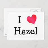 Carte Postale J'aime Hazel (Devant / Derrière)