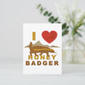 CARTE POSTALE J'AIME HONEY BADGER (Debout devant)