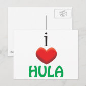 CARTE POSTALE J'AIME HULA (Devant / Derrière)
