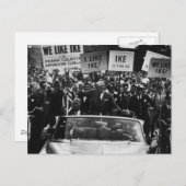 Carte Postale J'Aime Ike Dwight D. Campagne Eisenhower (Devant / Derrière)