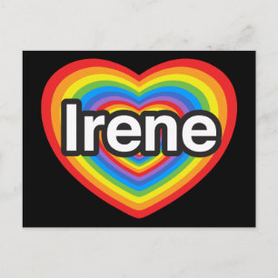Carte Postale J'aime Irène. Je t'aime Irène. Cœur