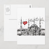 Carte Postale J'aime Istanbul (Devant / Derrière)