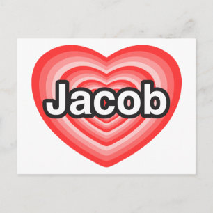 Carte Postale J'aime Jacob. Je t'aime Jacob. Cœur