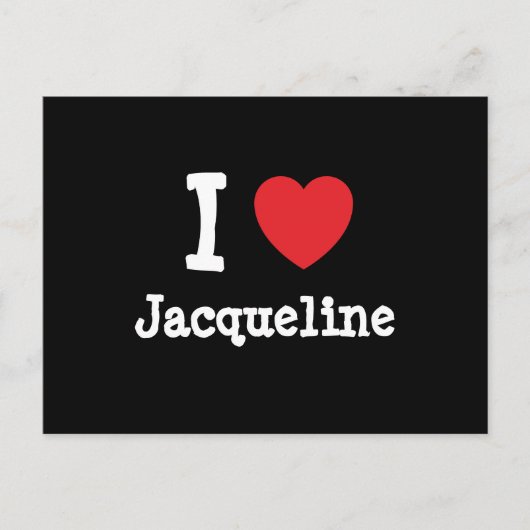 Carte Postale J'aime Jacqueline coeur T-shirt (Devant)