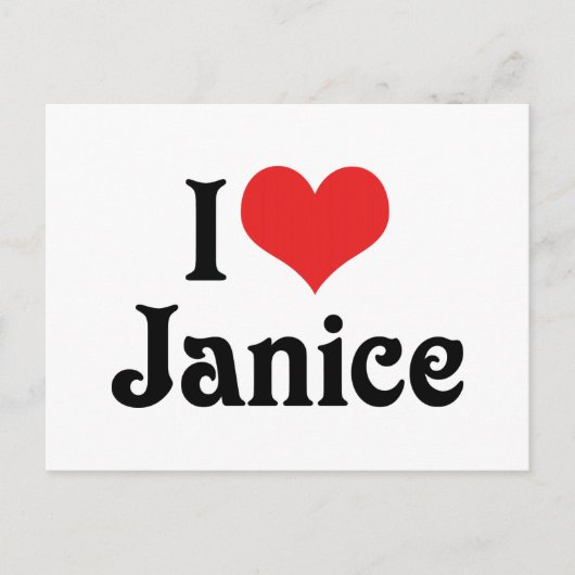 Carte Postale J'aime Janice (Devant)