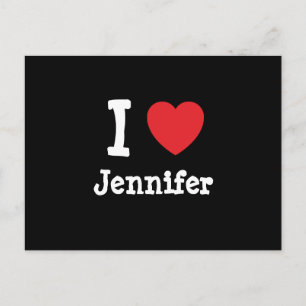 Carte Postale J'aime Jennifer coeur T-shirt