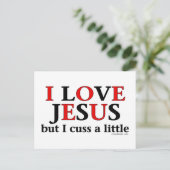 Carte Postale J'aime Jésus [mais je mange un peu] (Debout devant)