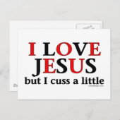 Carte Postale J'aime Jésus [mais je mange un peu] (Devant / Derrière)