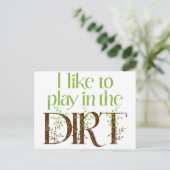 Carte Postale J'aime jouer dans le Dirt Funny Gardening (Debout devant)
