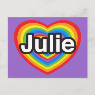 Carte Postale J'aime Julie. Je t'aime Julie. Cœur