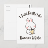 Carte Postale J'aime Juste Vraiment Les Lapins & Boba Bunny Lapi (Devant / Derrière)