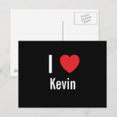Carte Postale J'aime Kevin (Devant / Derrière)