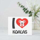 Carte Postale J'aime Koalas (Debout devant)