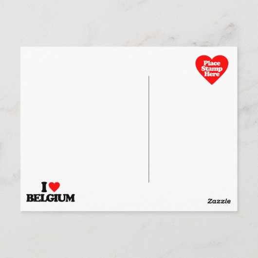 CARTE POSTALE J'AIME LA BELGIQUE (Dos)