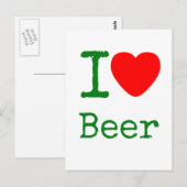 Carte Postale J'aime la bière (Devant / Derrière)
