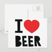 Carte Postale J'aime la bière (Devant / Derrière)