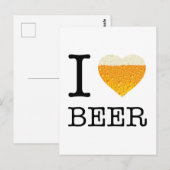 Carte Postale J'aime la bière (Devant / Derrière)