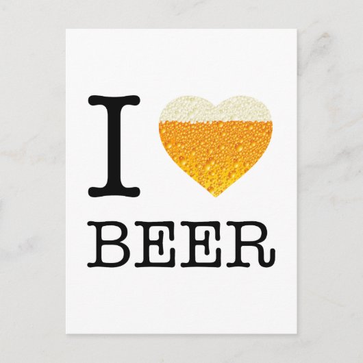 Carte Postale J'aime la bière (Devant)