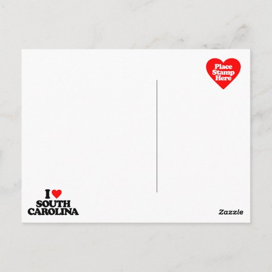 CARTE POSTALE J'AIME LA CAROLINE DU SUD (Dos)