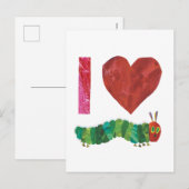 Carte Postale J'Aime La Caterpillar Très Affamée (Devant / Derrière)