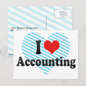 Carte Postale J'aime la comptabilité (Devant / Derrière)