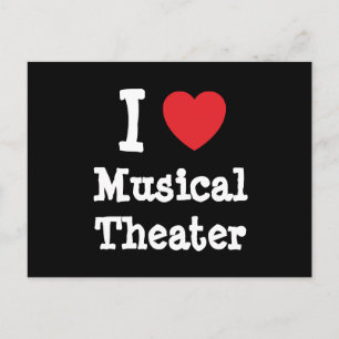 Carte Postale J'aime la coutume de coeur de théâtre musical