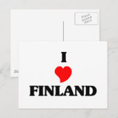 Carte Postale J'aime la Finlande (Devant / Derrière)