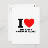 Carte Postale J'aime la Garde nationale de l'armée (Devant / Derrière)