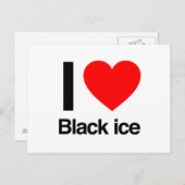 Carte Postale j'aime la glace noire (Devant / Derrière)