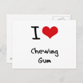 Carte Postale J'aime la gomme à mâcher (Devant / Derrière)