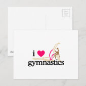 CARTE POSTALE J'AIME LA GYMNASTIQUE (Devant / Derrière)