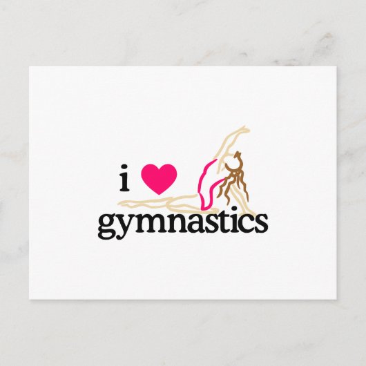 CARTE POSTALE J'AIME LA GYMNASTIQUE (Devant)