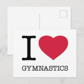 CARTE POSTALE J'AIME LA GYMNASTIQUE (Devant / Derrière)