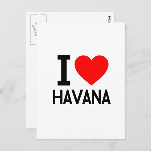 Carte Postale J'aime La Havane (Devant / Derrière)