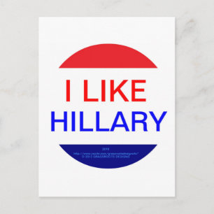 CARTE POSTALE J'AIME LA HILLARY (PLUSIEURS PRODUITS)