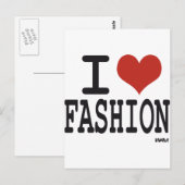 Carte Postale J'aime la mode (Devant / Derrière)