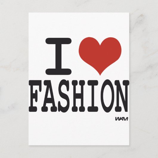 Carte Postale J'aime la mode (Devant)