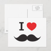 Carte Postale J'aime la moustache (Devant / Derrière)