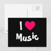 Carte Postale J'aime la musique (Devant / Derrière)
