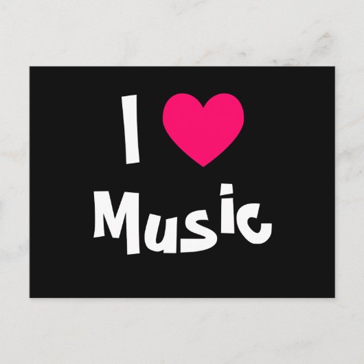 Carte Postale J'aime la musique (Devant)