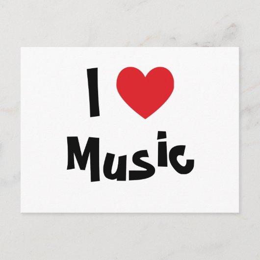 Carte Postale J'aime la musique (Devant)