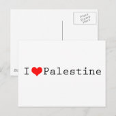 Carte Postale J'aime la Palestine (Devant / Derrière)