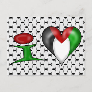 Carte Postale J'aime la Palestine J'ai le cœur pour la Palestine